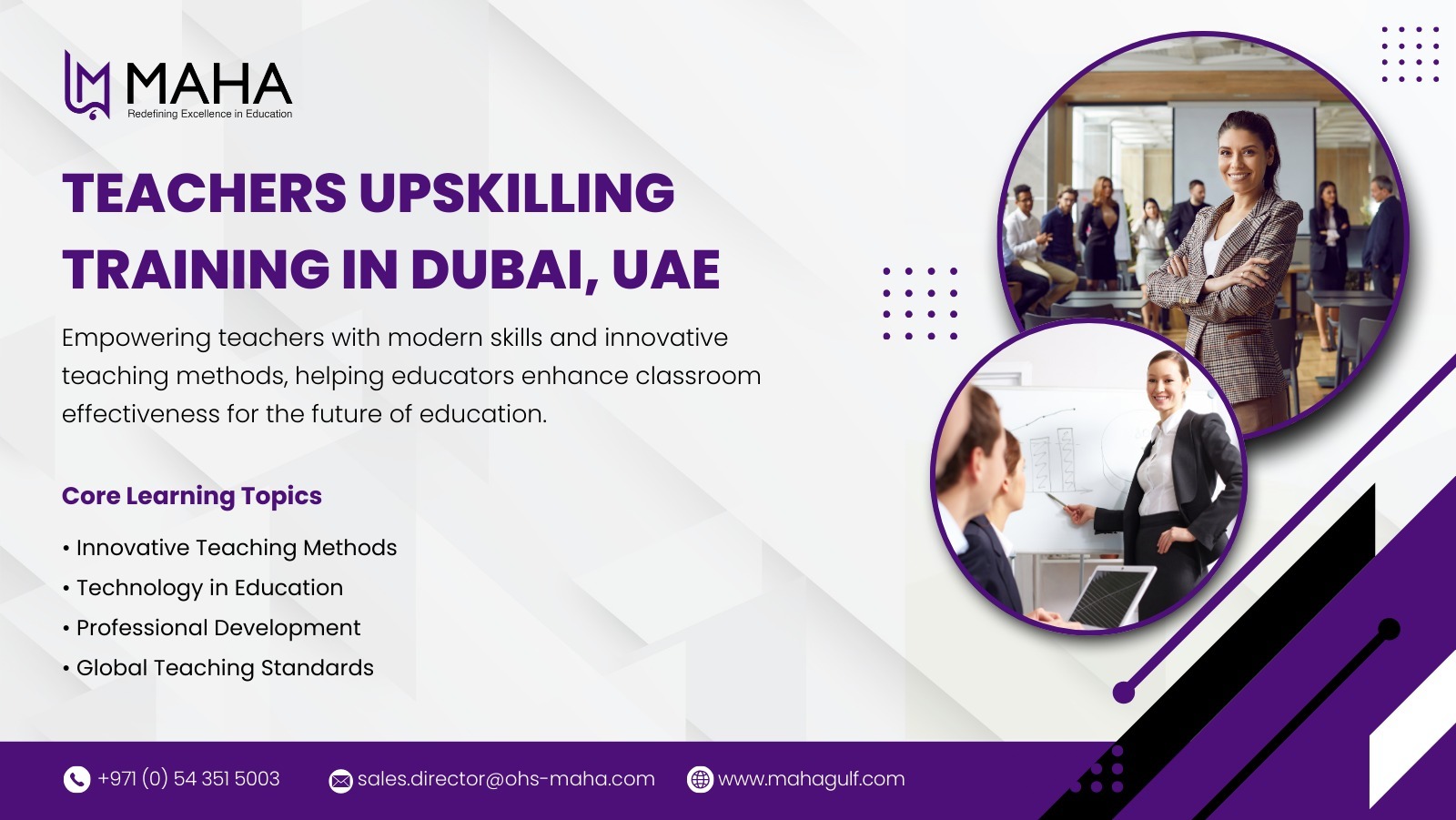 Teachers Upskilling Training in Dubai, UAE, KHDA Approved Training: Empower Educators for Tomorrow's Classrooms